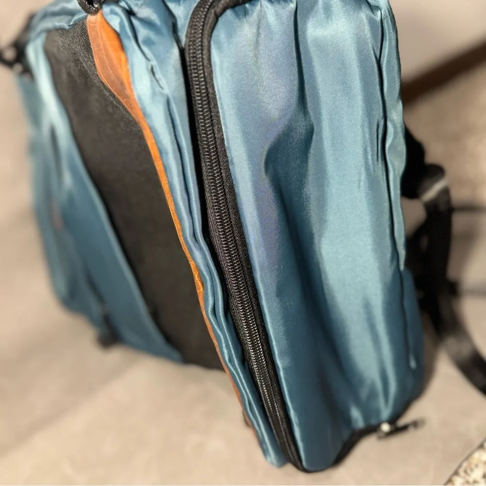 Convertible Travel Backpack w/ USB Charging Port – Teal & Black Laptop Backpack